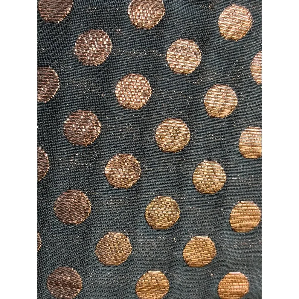Eva Franco Skirt Anthropologie Size 8 Black‎ Bronze Metallic Polka Dots
